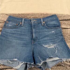 Levi's Blue Distressed Jean Shorts